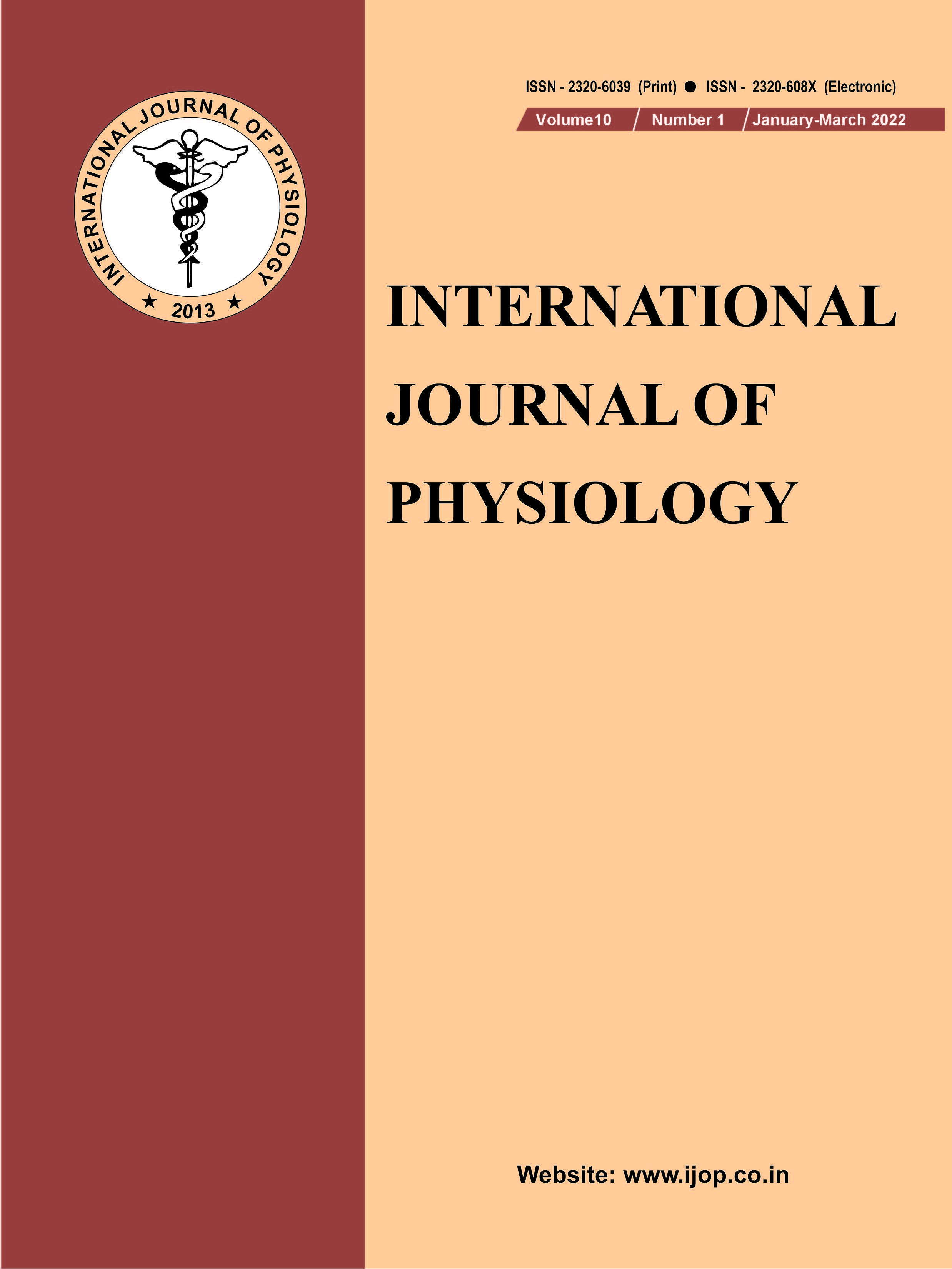 					View Vol. 10 No. 1 (2022): International Journal of Physiology
				