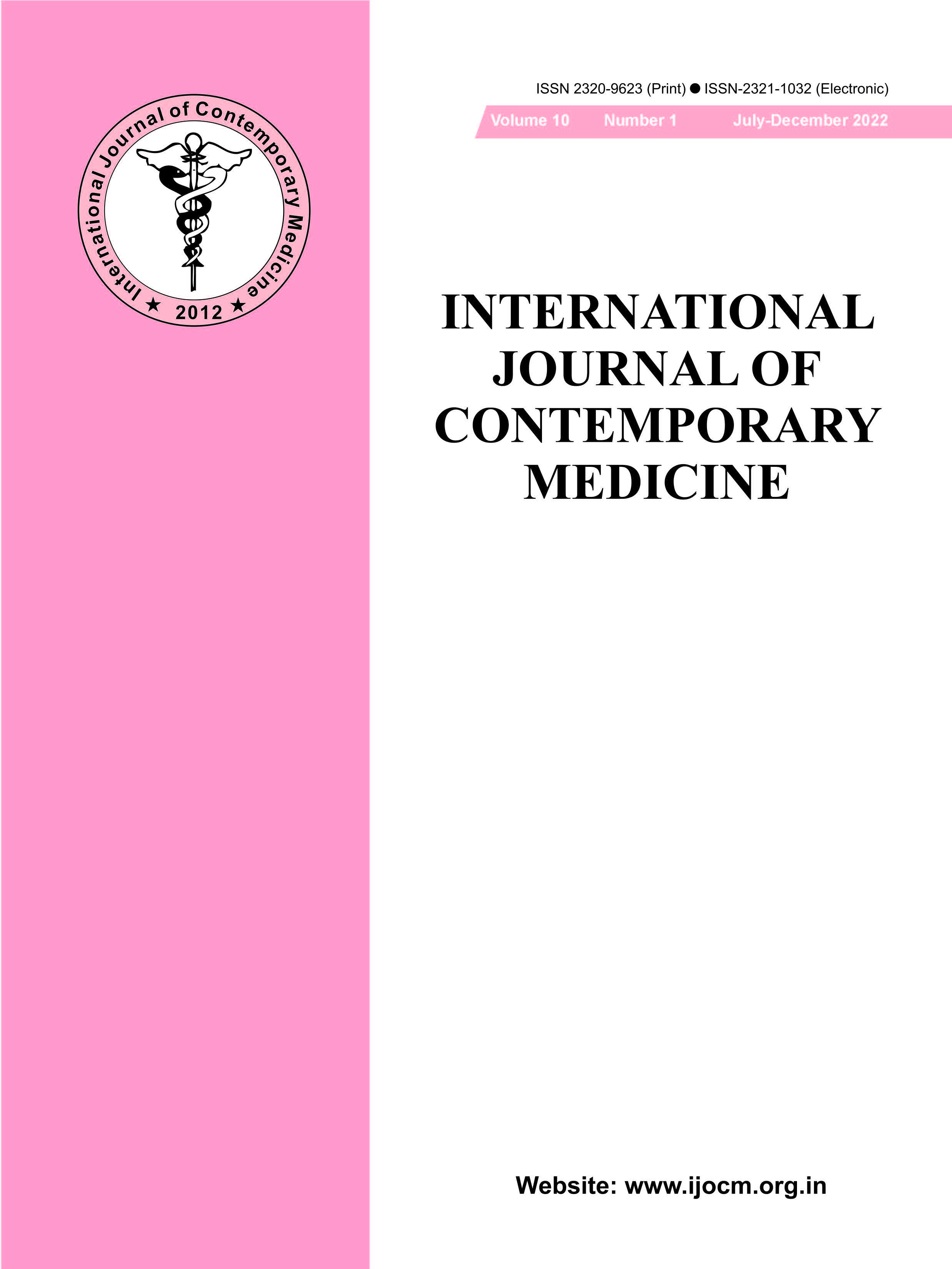 					View Vol. 10 No. 1 (2022): International Journal of Contemporary Medicine
				