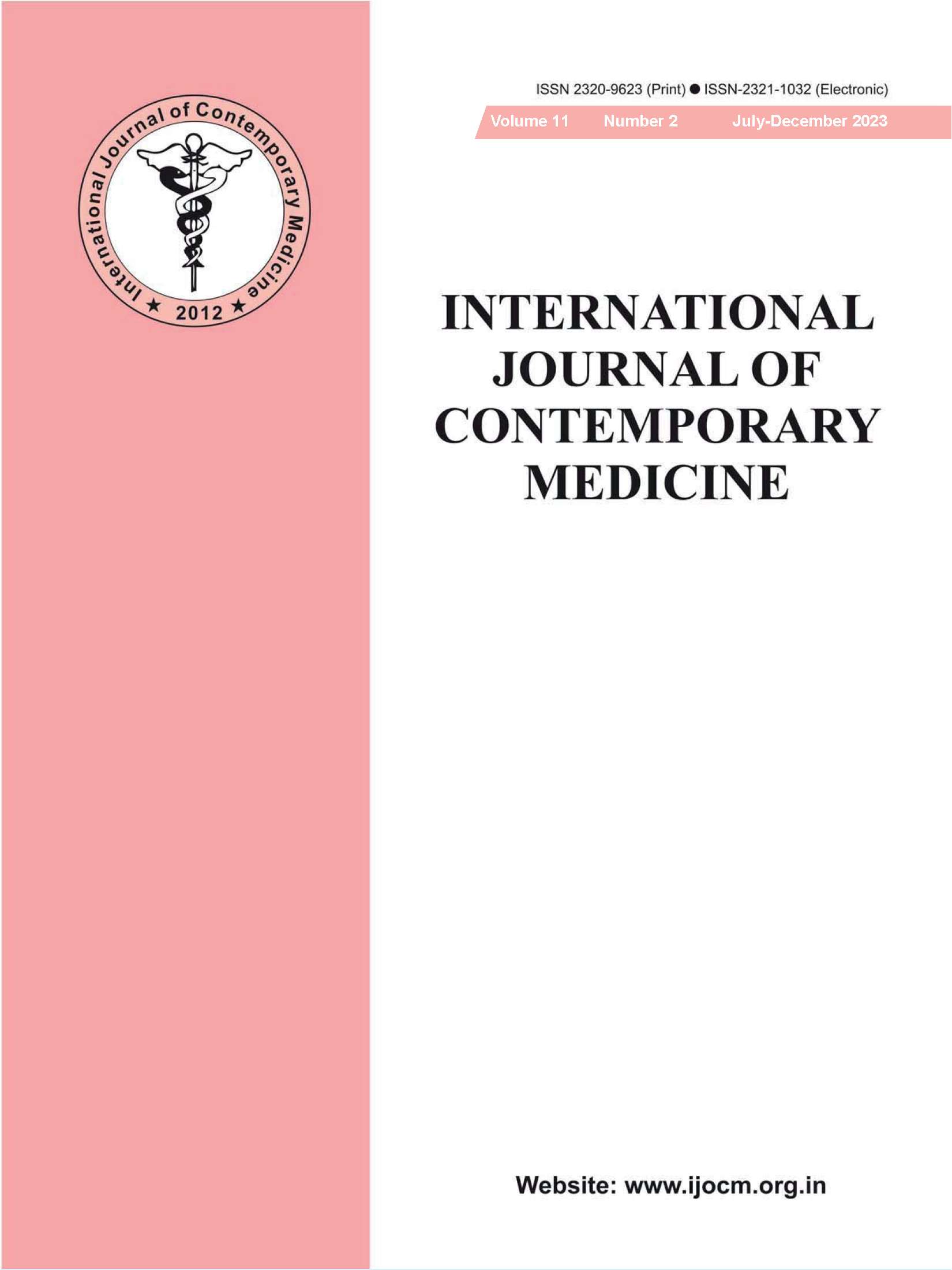 					View Vol. 11 No. 2 (2023): International Journal of Contemporary Medicine
				