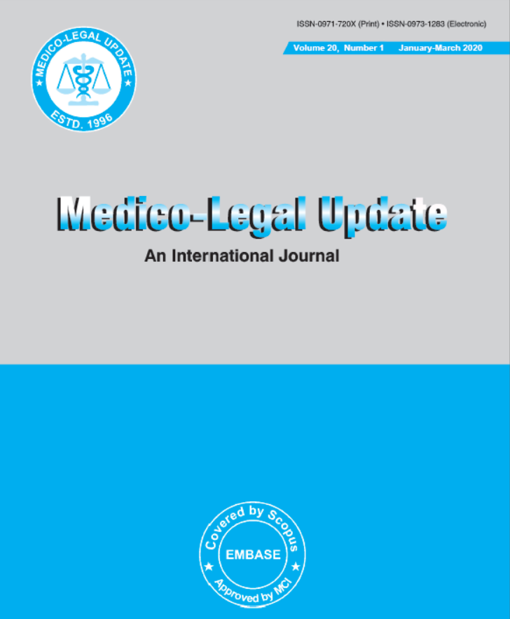 					View Vol. 20 No. 1 (2020): Medico Legal Update
				