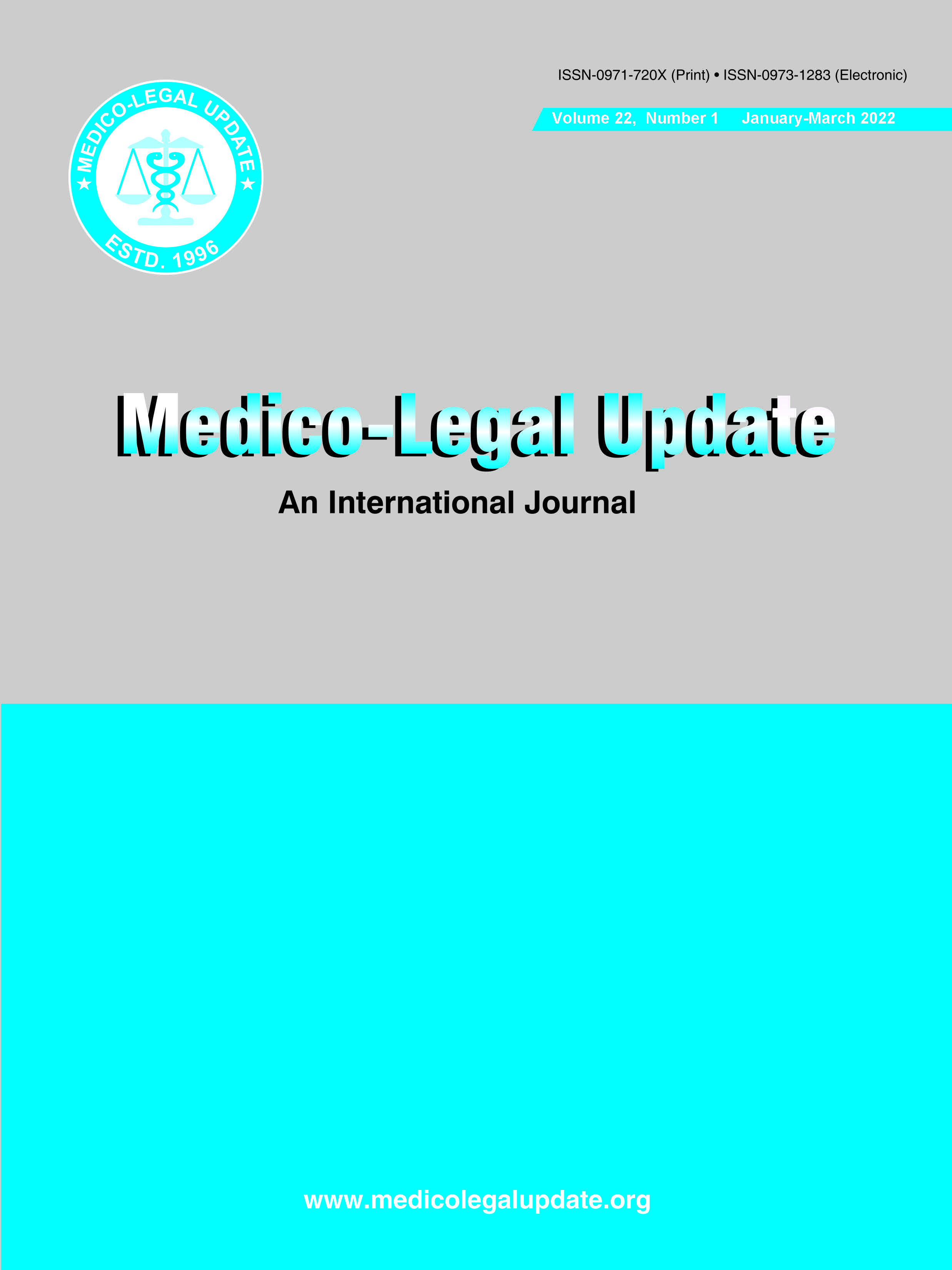					View Vol. 22 No. 1 (2022): Medico-legal Update
				