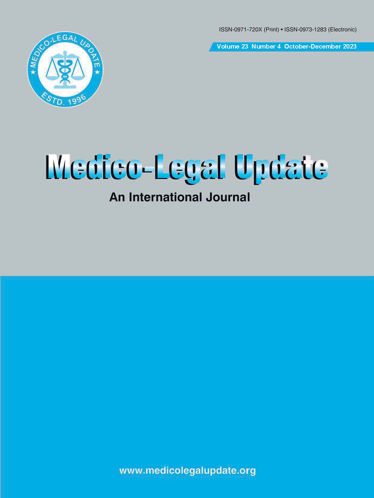 					View Vol. 23 No. 4 (2023): Medico-Legal Update
				